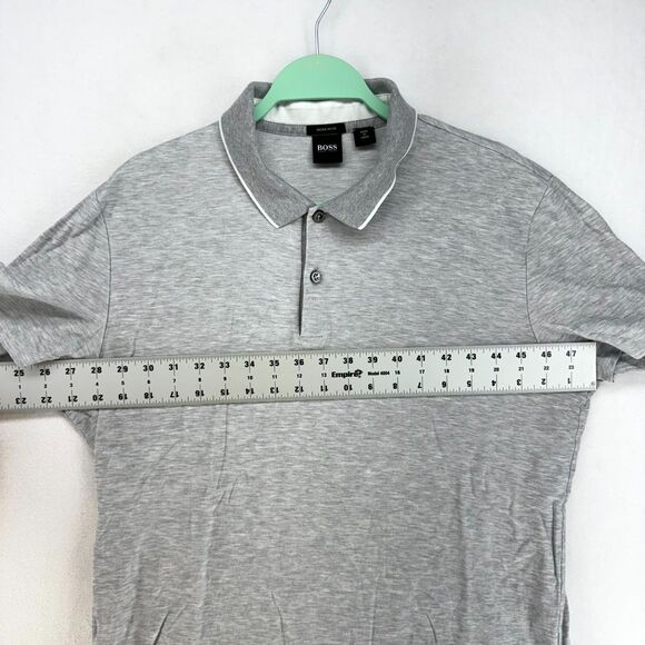 Hugo Boss Regular Fit 100% Cotton Gray Polo Mens Size L‎ - Picture 10 of 10